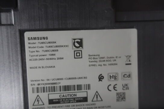 Fladskærm SAMSUMG TU65CU8005K m/kamera