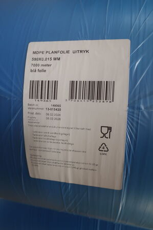 2 ruller mdpe planfolie u/tryk