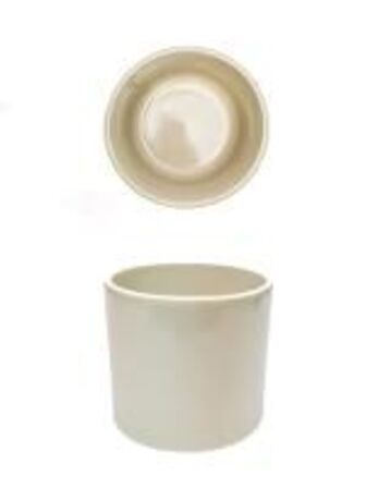 2 stk. Krukke stabelbar stentøj råhvid 1,5 ltr Rustik