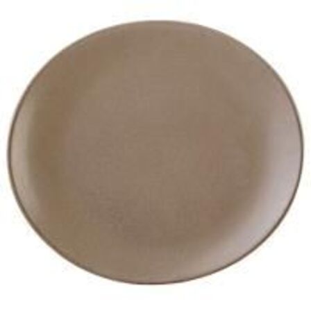 12 stk. Tallerken stentøj oval mat grå 255 mm Rustik