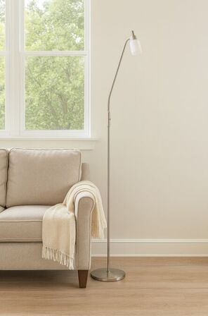 3 stk. leuchtendirekt gulvlampe max led læselampe stålglas(ubrugt)