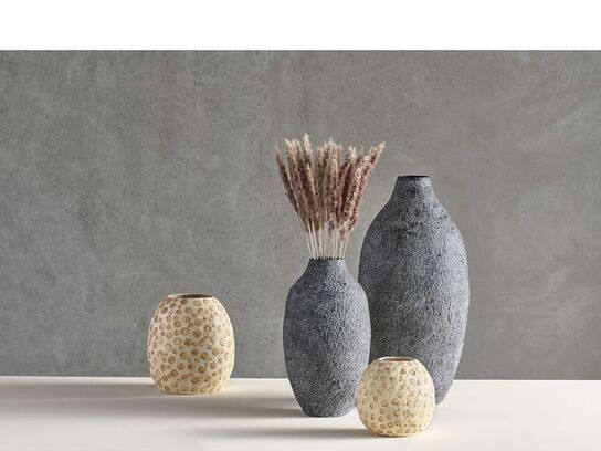 64 stk. Dekorationsvase Tana D18,5 H20 cm Creme/Nougat Papmache