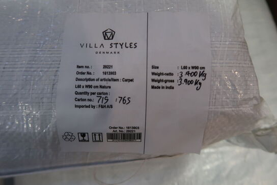 56 stk. Gulvtæppe Styles 60 x 90 cm Blå/Amber 100% Bomuld