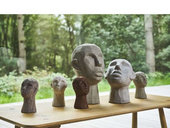 110 stk. Figur Hoved Talvik Cement Grå H23