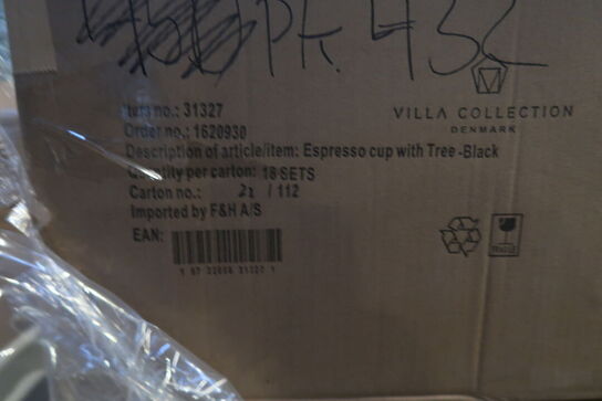 432 pk. Espressokop Hela 0,1 liter 4 stk. Sort Stentøj