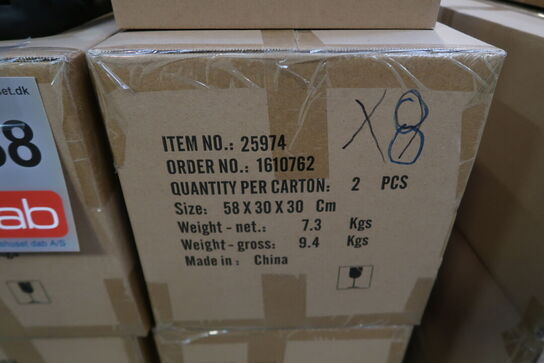 8 stk. Lysestage Lyst 21 x 21 x 23 cm Sort Polyresin