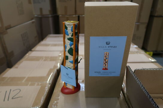 112 stk. Lysestage Styles 21 cm Blå/Amber Polyresin