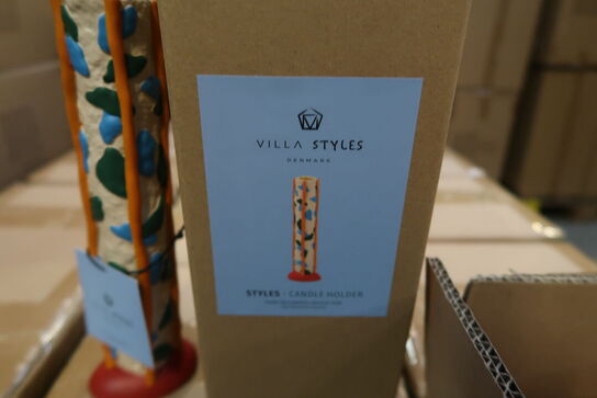 112 stk. Lysestage Styles 21 cm Blå/Amber Polyresin