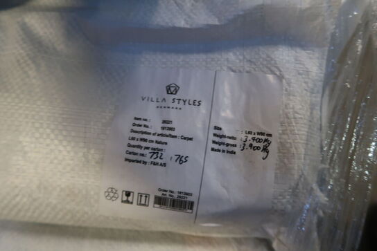 84 stk. Gulvtæppe Styles 60 x 90 cm Blå/Amber 100% Bomuld