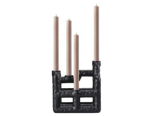 49 stk. Lysestage Lyst 21 x 21 x 23 cm Sort Polyresin