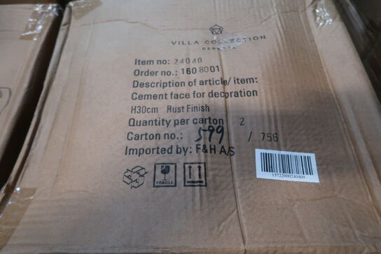 84 stk. Figur Hoved Talvik Cement Gråbrun H30