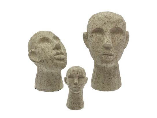 80 stk. Figur Hoved Talvik Cement Lys olivengrøn H30