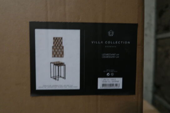 13 sæt. Sidebord m. stenindsats Karv 2 stk. Sort Jern