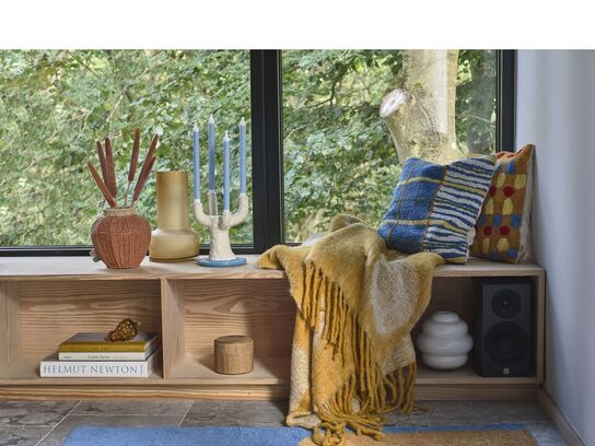 72 stk. Gulvtæppe Styles 70 x 140 cm Blå/Amber 100% Bomuld