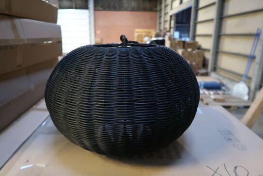 10 stk. Pendel Werna 40,5x25 cm Sort Naturrattan