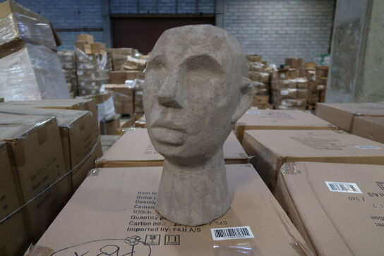 84 stk. Figur Hoved Talvik Cement Gråbrun H30