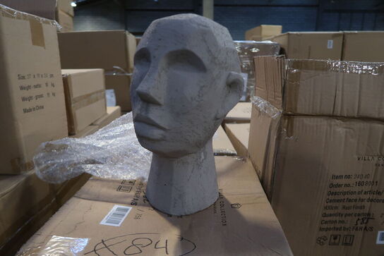 84 stk. Figur Hoved Talvik Cement Gråbrun H30