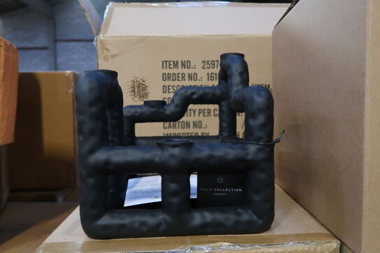 49 stk. Lysestage Lyst 21 x 21 x 23 cm Sort Polyresin