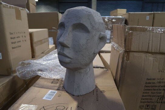 84 stk. Figur Hoved Talvik Cement Gråbrun H30