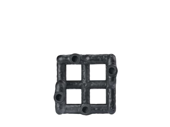 8 stk. Lysestage Lyst 21 x 21 x 23 cm Sort Polyresin