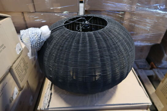 2 stk. Pendel Werna 50x30cm Sort Naturrattan