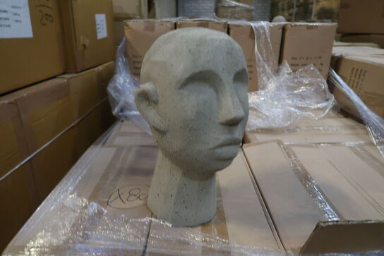 80 stk. Figur Hoved Talvik Cement Lys olivengrøn H30