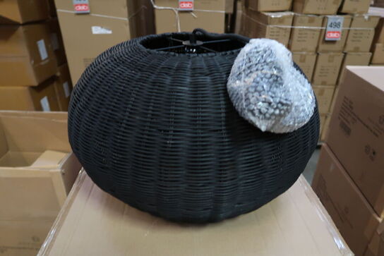 4 stk. Pendel Werna 50x30cm Sort Naturrattan