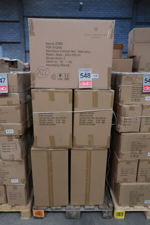 22 stk. Bordlampe Werna D30 x 53,5 cm Sort Rattan