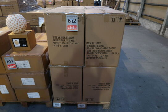 12 sæt. Sidebord m. stenindsats Karv 2 stk. Sort Jern