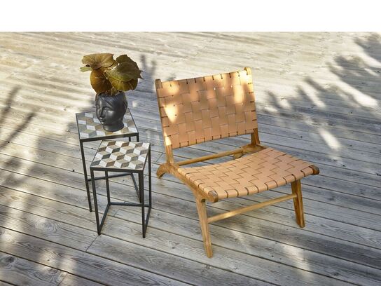 15 sæt. Sidebord m. stenindsats Karv 2 stk. Sort Jern