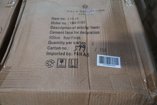 84 stk. Figur Hoved Talvik Cement Gråbrun H30