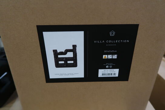 8 stk. Lysestage Lyst 21 x 21 x 23 cm Sort Polyresin