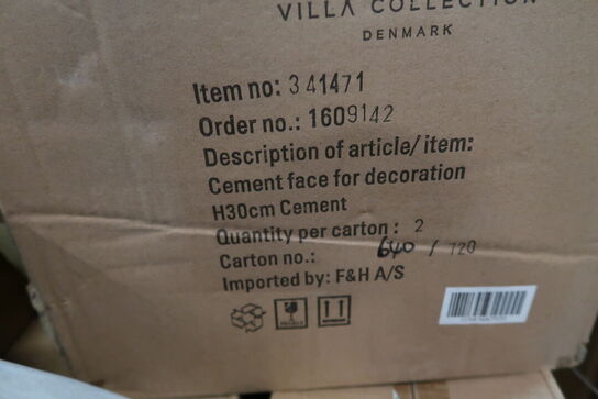 82 stk. Figur Hoved Talvik Cement Grå H30