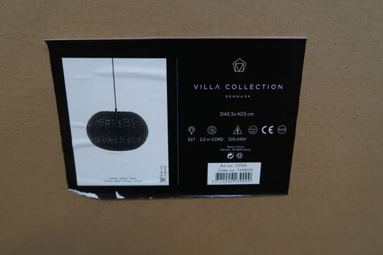 6 stk. Pendel Werna 40,5x25 cm Sort Naturrattan