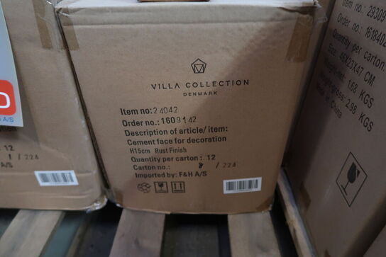 132 stk. Figur Hoved Talvik Cement Gråbrun H15