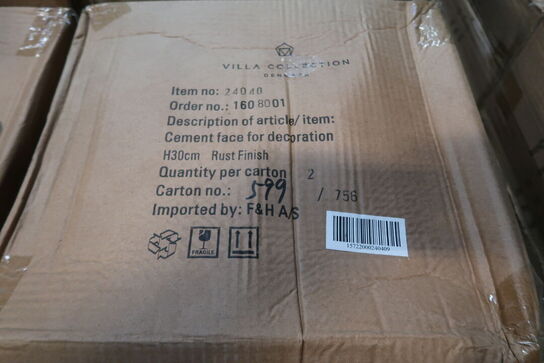 84 stk. Figur Hoved Talvik Cement Gråbrun H30