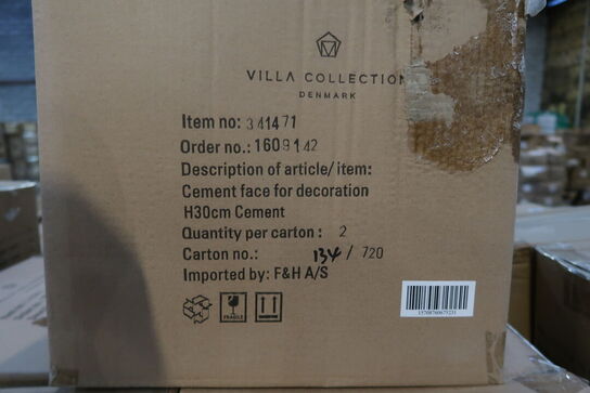 82 stk. Figur Hoved Talvik Cement Grå H30