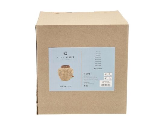 18 stk. Vase Styles 21 x 21 cm Natur Papir