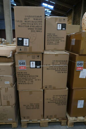 15 sæt. Sidebord m. stenindsats Karv 2 stk. Sort Jern