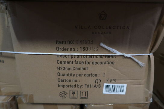 110 stk. Figur Hoved Talvik Cement Grå H23