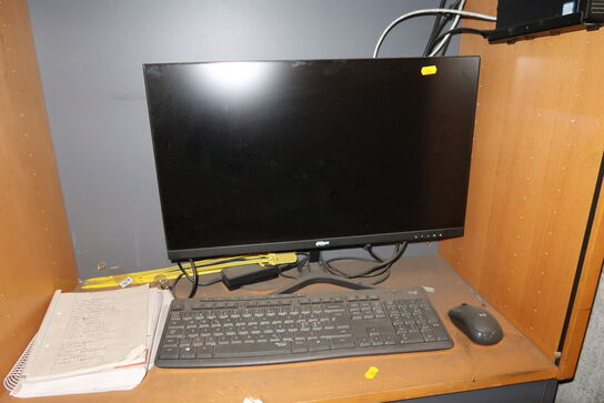 Computerskærm ALHUA, computer HP EliteDesk m.m.