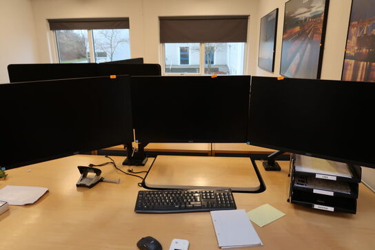 3 stk. computerskærme AOC 24B2 med tastatur, mus, computer HP EliteDesk