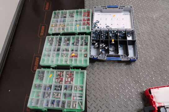 4 stk. sortimentskasser med div. Fittings