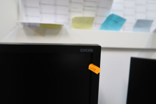 2 stk. computerskærme SAMSUNG S24C650, tastatur, mus, dockingstation