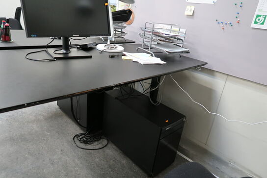 El. hæve/sænke skrivebord uden indhold samt skuffemodul