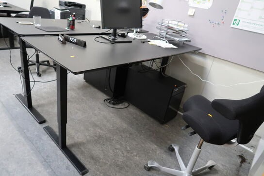 El. hæve/sænke skrivebord uden indhold samt skuffemodul