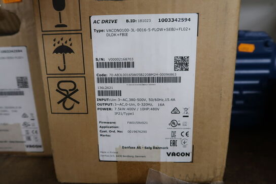 Frekvensomformer FLOW VACON DANGER 5 MIN