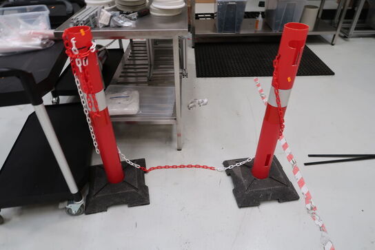 3 stk. afskærmingspæle med snor