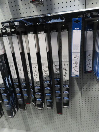 Stort sortiment viskerblade