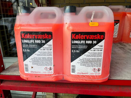 4 x 2,5L Kølervæske, rød